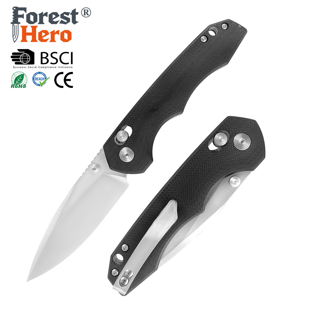 ForestHero D2 blade G10 handle camping pocket knife