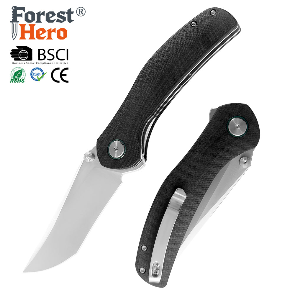 ForestHero D2 blade G10 handle camping pocket knife