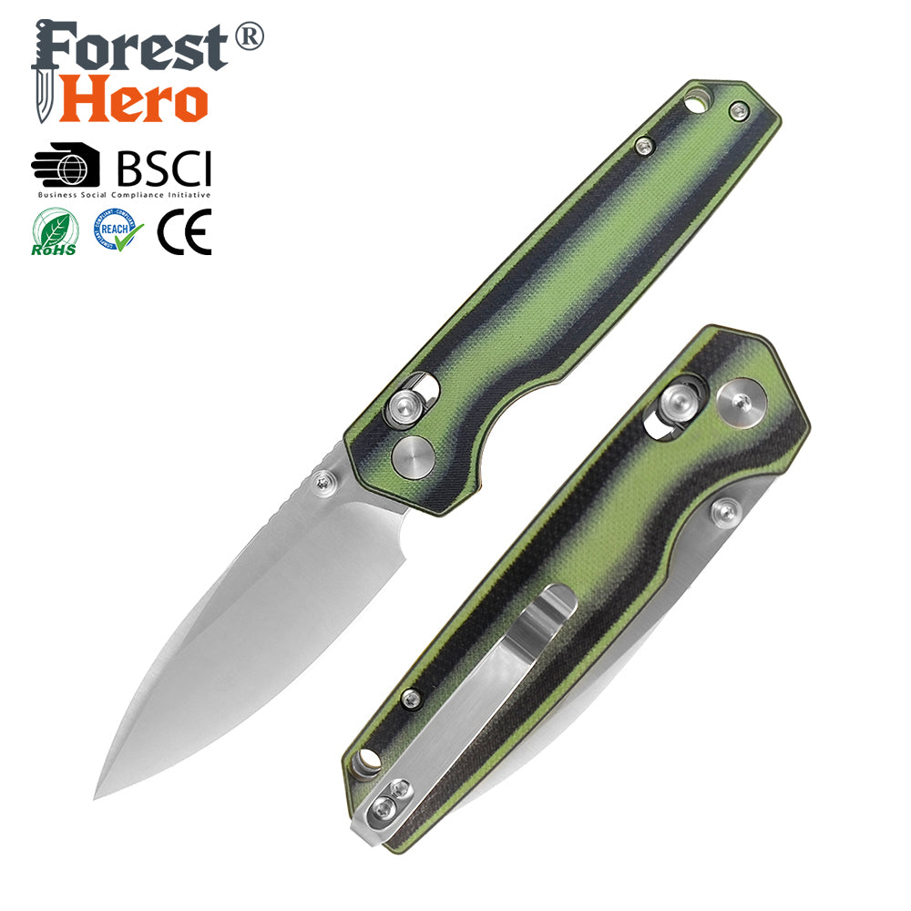 ForestHero D2 blade G10 handle camping pocket knife