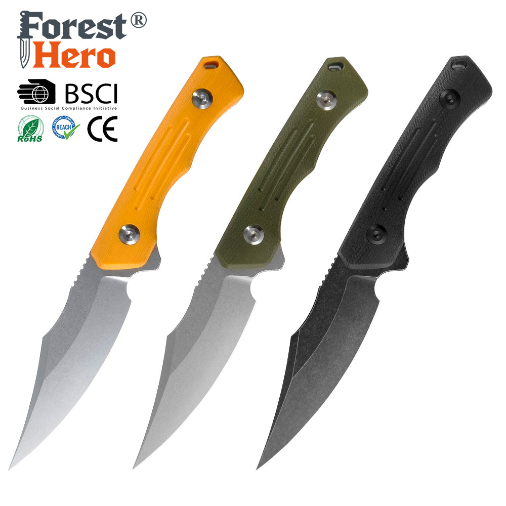 ForestHero D2 blade G10 handle camping hunting knife