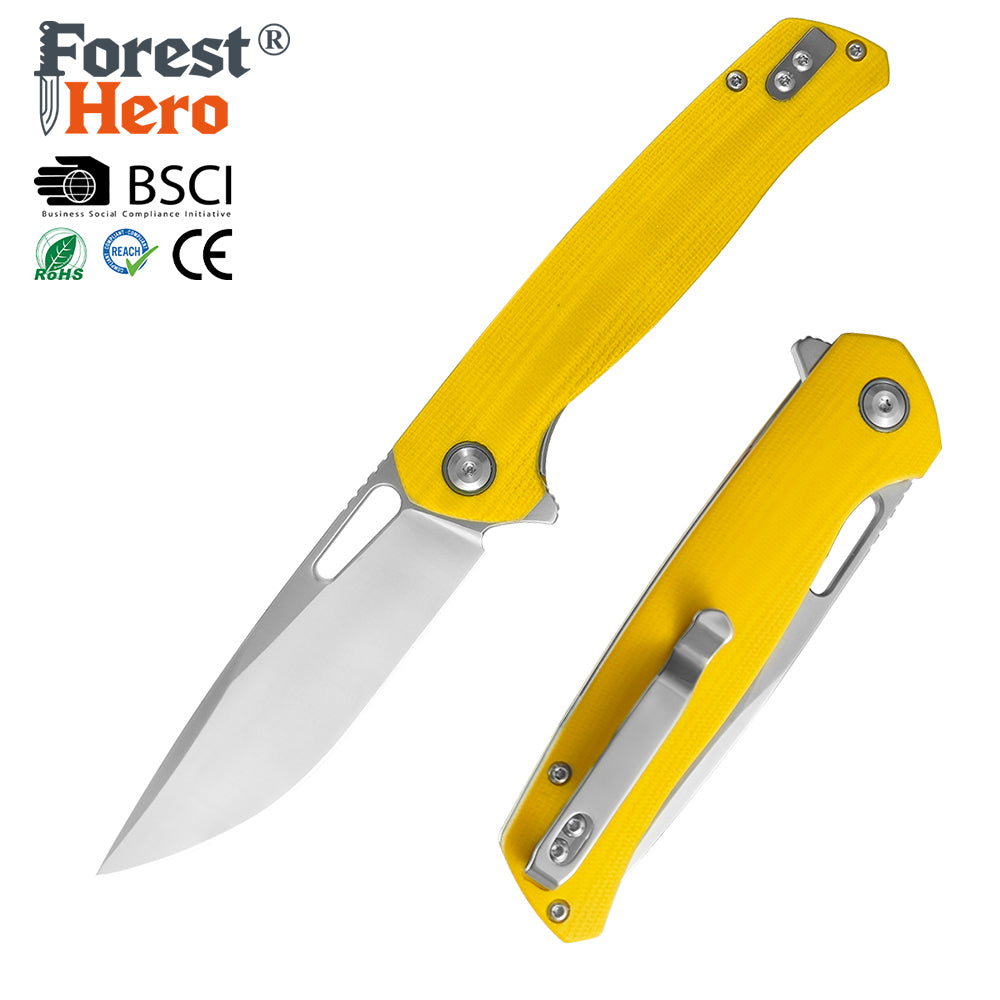 ForestHero D2 blade G10 handle camping pocket knife
