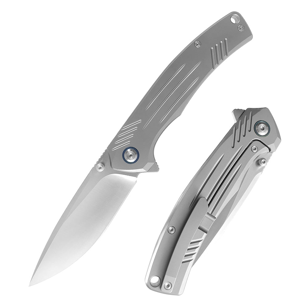 ForestHero D2 blade titanium alloy handle camping pocket knife
