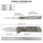 ForestHero D2 blade G10 handle camping pocket knife