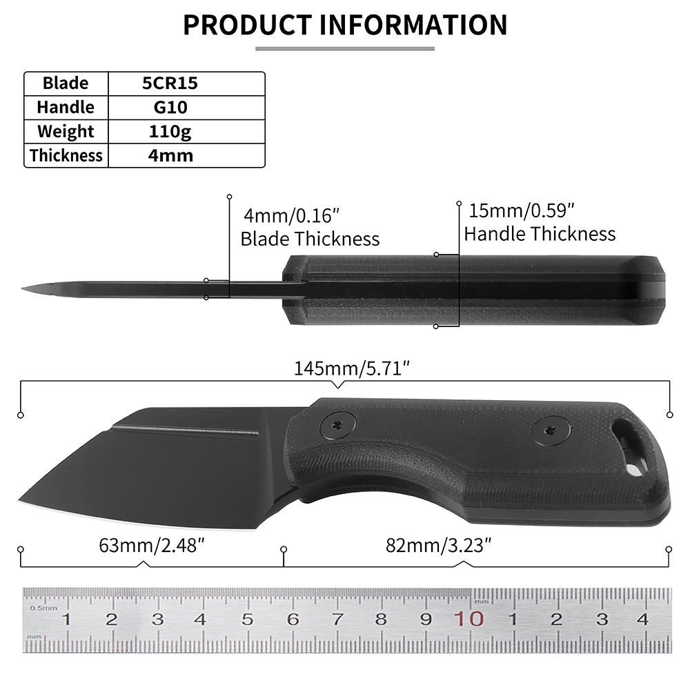ForestHero 5cr15 blade G10 handle camping hunting knife