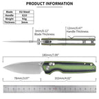 ForestHero D2 blade G10 handle camping pocket knife