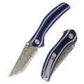 ForestHero Damascus blade G10 handle camping pocket knife