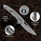 ForestHero M390 blade titanium alloy handle camping pocket knife