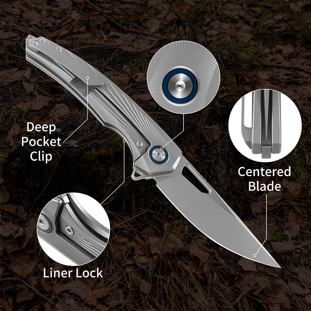ForestHero M390 blade titanium alloy handle camping pocket knife