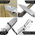 ForestHero D2 blade titanium alloy handle camping pocket knife
