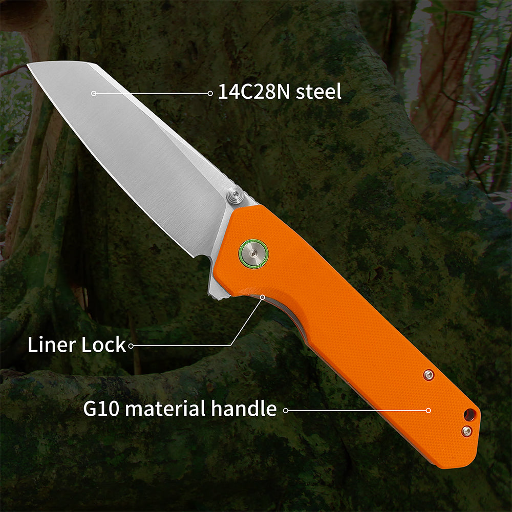 ForestHero 14C28N blade G10 handle camping pocket knife