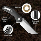 ForestHero D2 blade G10 handle camping pocket knife