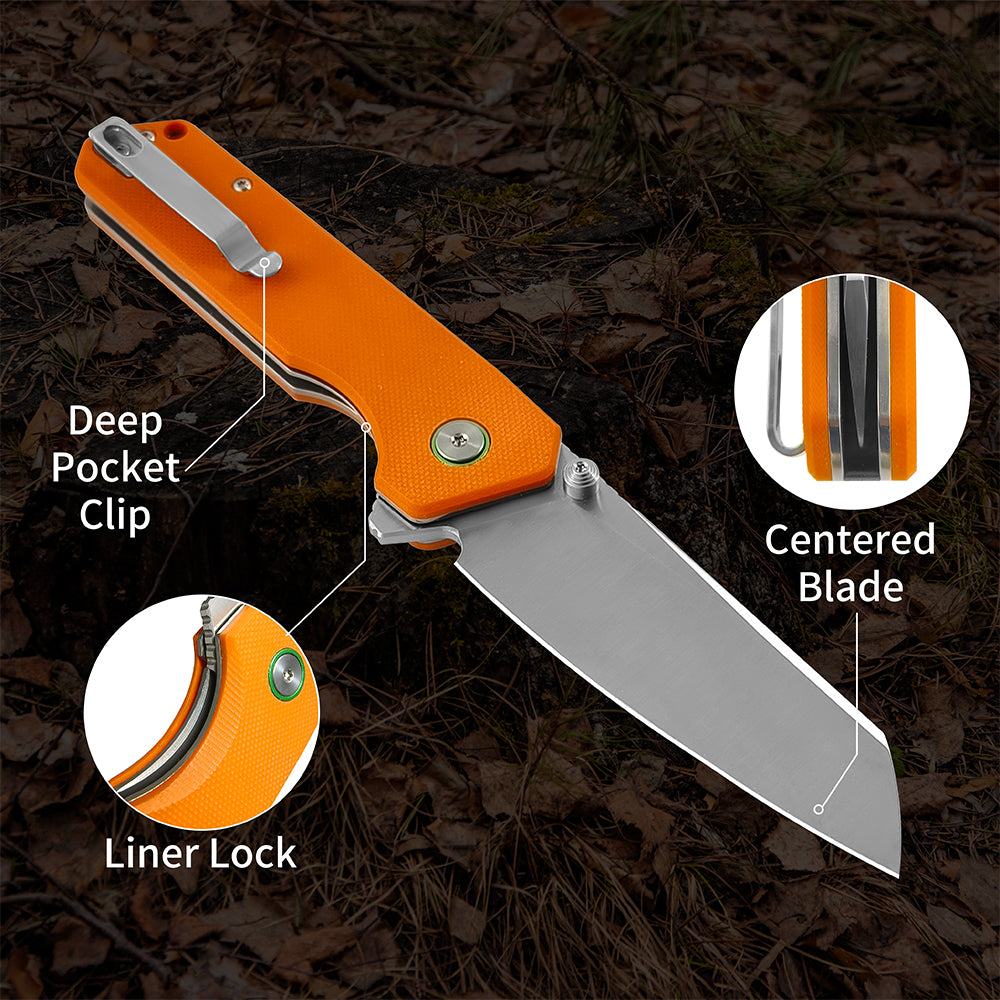ForestHero 14C28N blade G10 handle camping pocket knife
