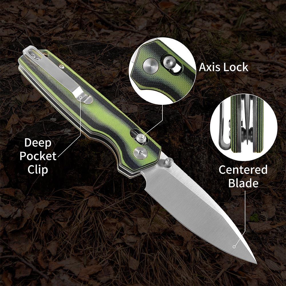 ForestHero D2 blade G10 handle camping pocket knife