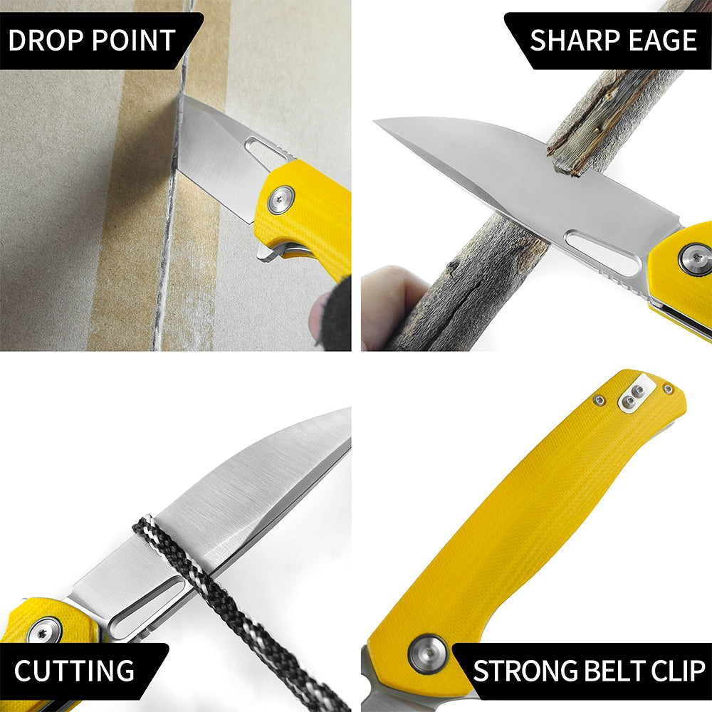 ForestHero D2 blade G10 handle camping pocket knife
