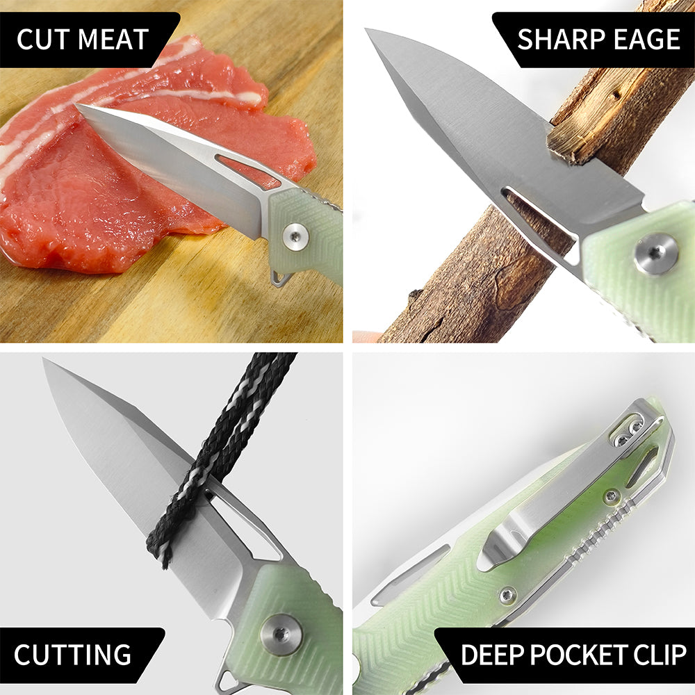 ForestHero D2 blade G10 handle camping pocket knife