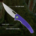 ForestHero 14C28N blade G10 handle camping pocket knife