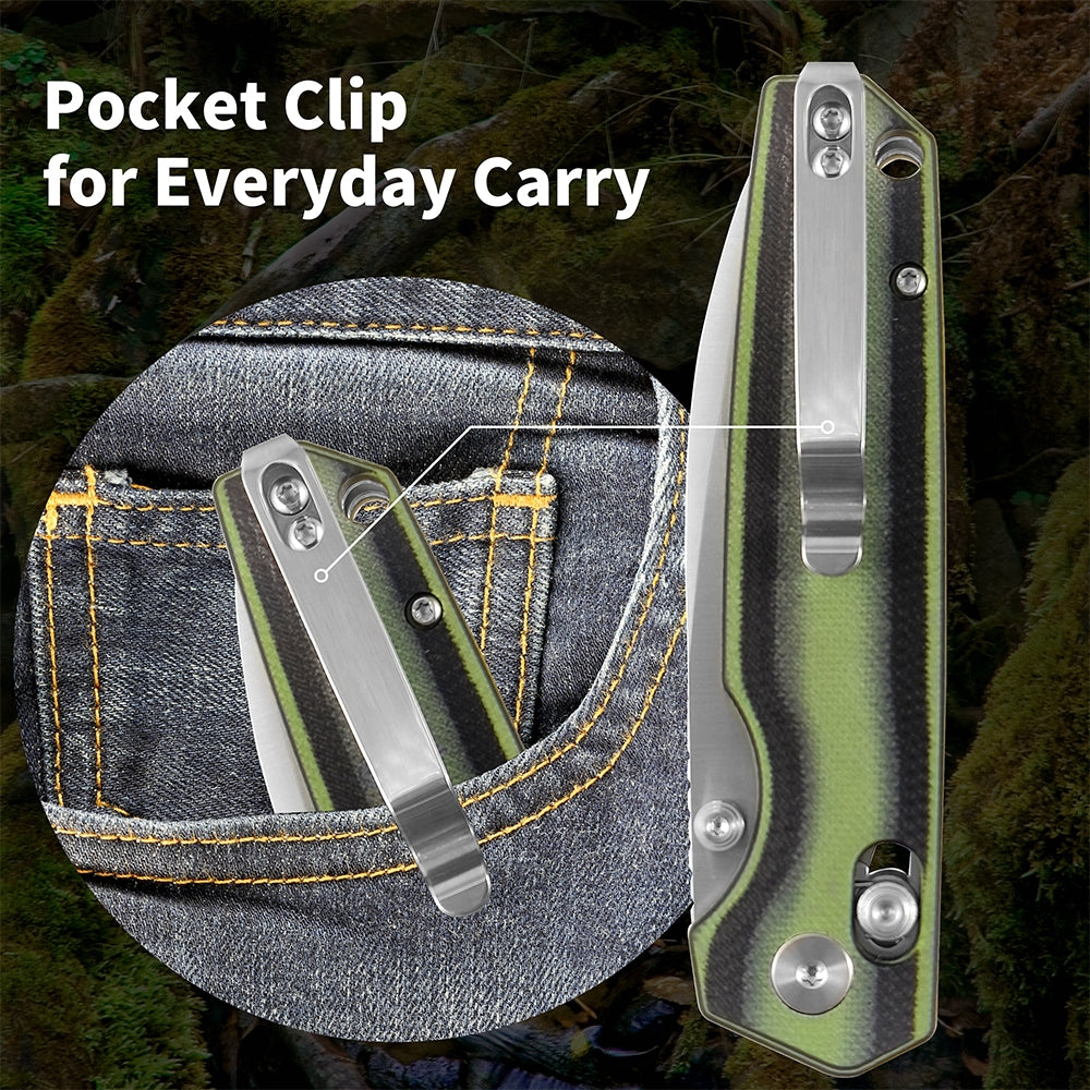 ForestHero D2 blade G10 handle camping pocket knife