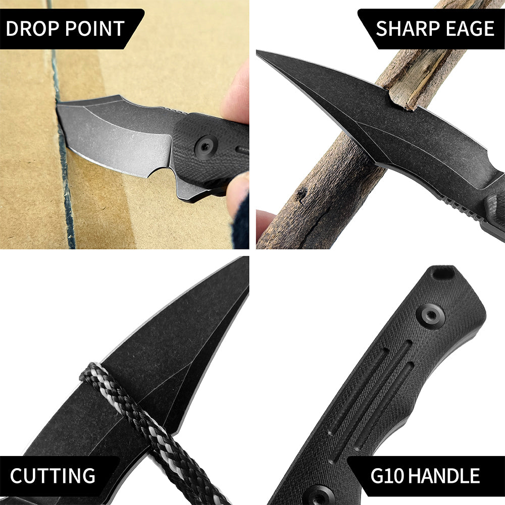 ForestHero D2 blade G10 handle camping hunting knife