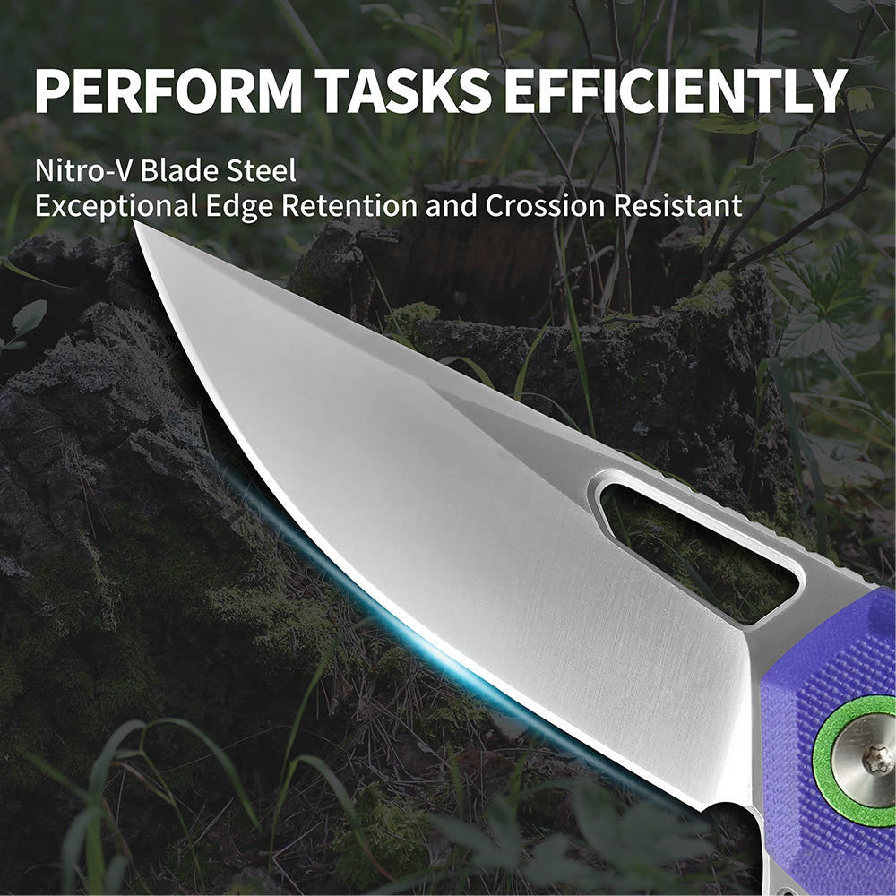 ForestHero 14C28N blade G10 handle camping pocket knife