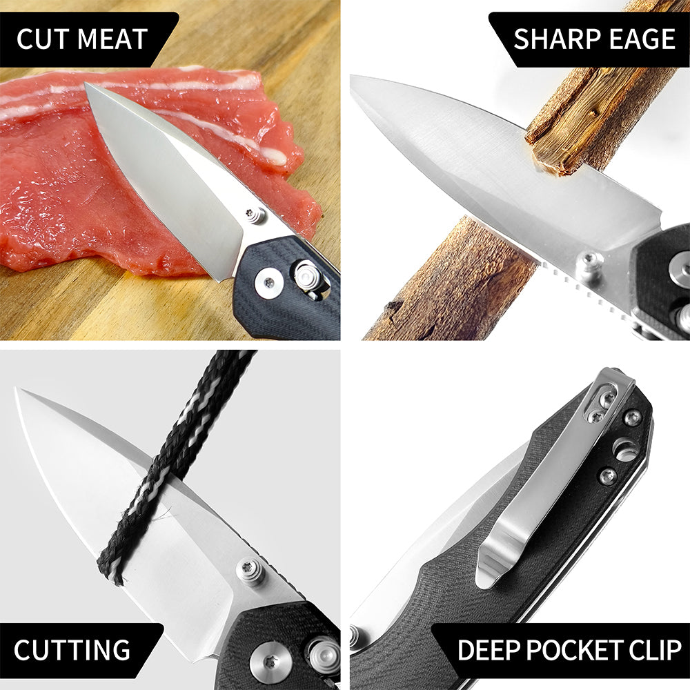 ForestHero D2 blade G10 handle camping pocket knife