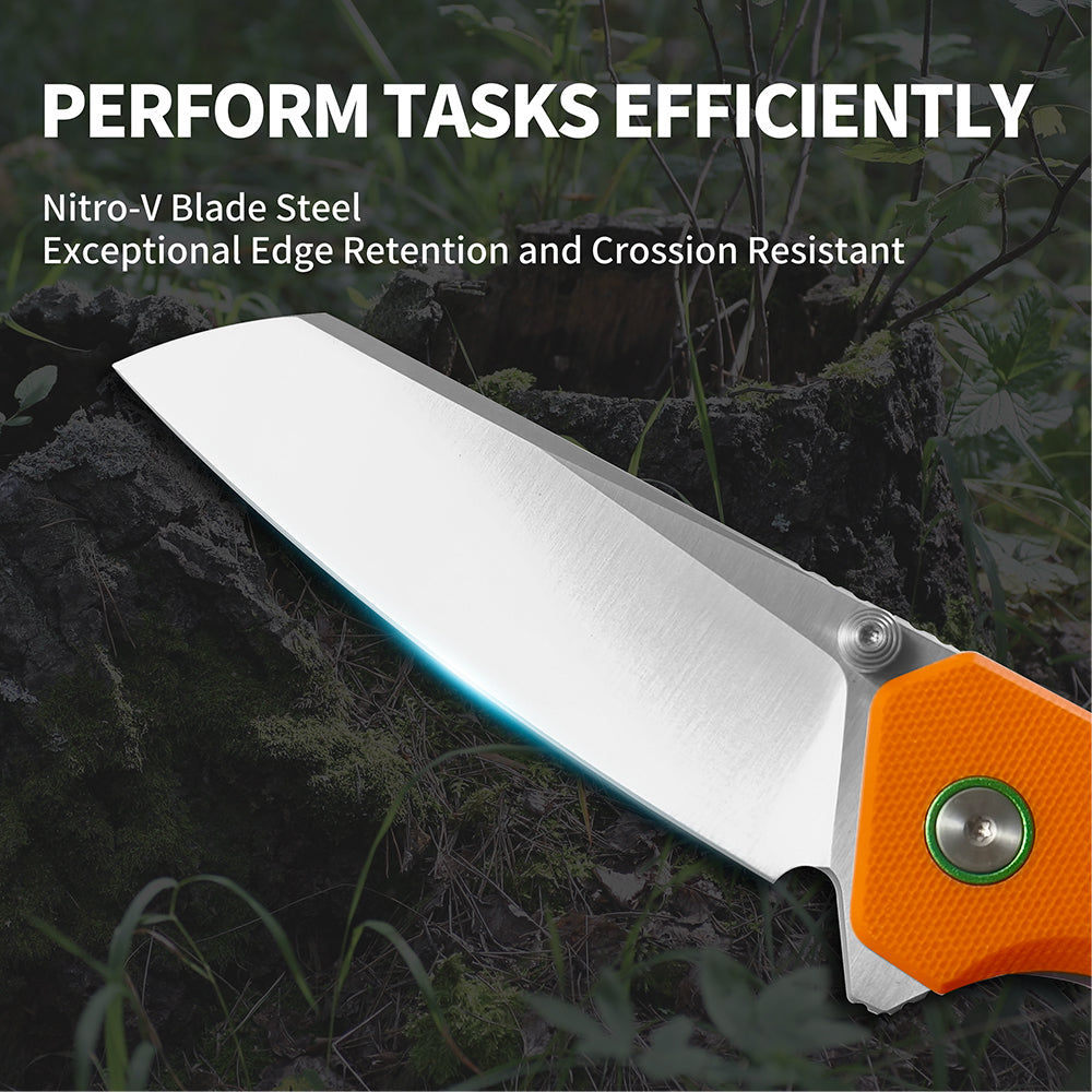 ForestHero 14C28N blade G10 handle camping pocket knife
