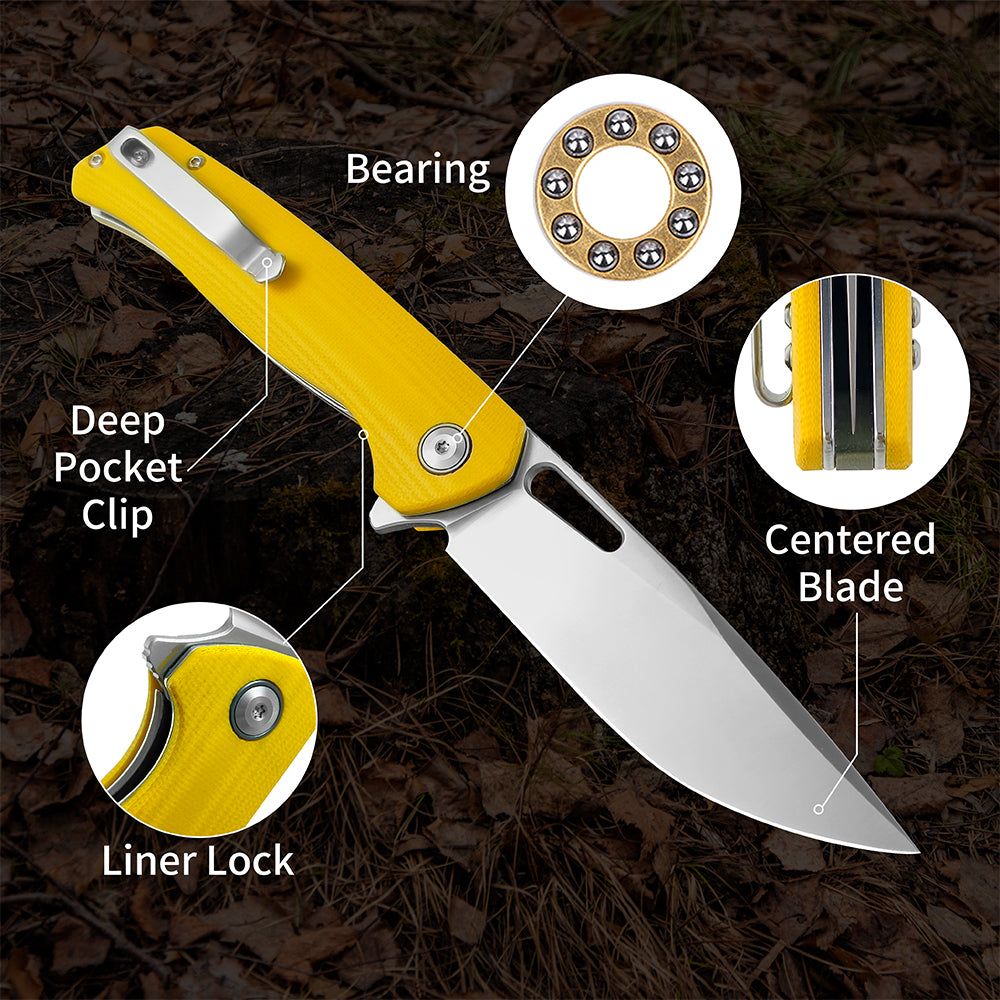 ForestHero D2 blade G10 handle camping pocket knife