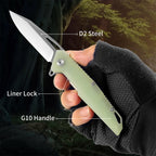 ForestHero D2 blade G10 handle camping pocket knife