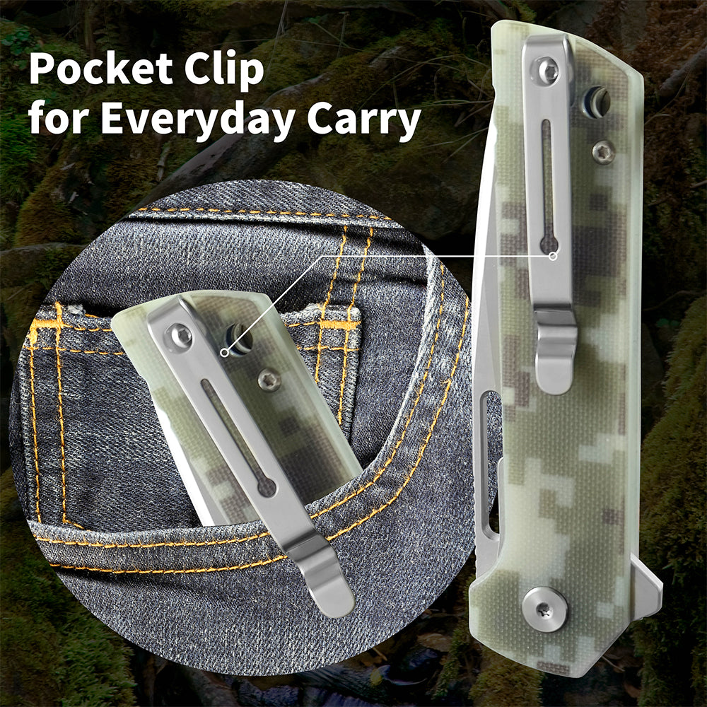 ForestHero D2 blade G10 handle camping pocket knife