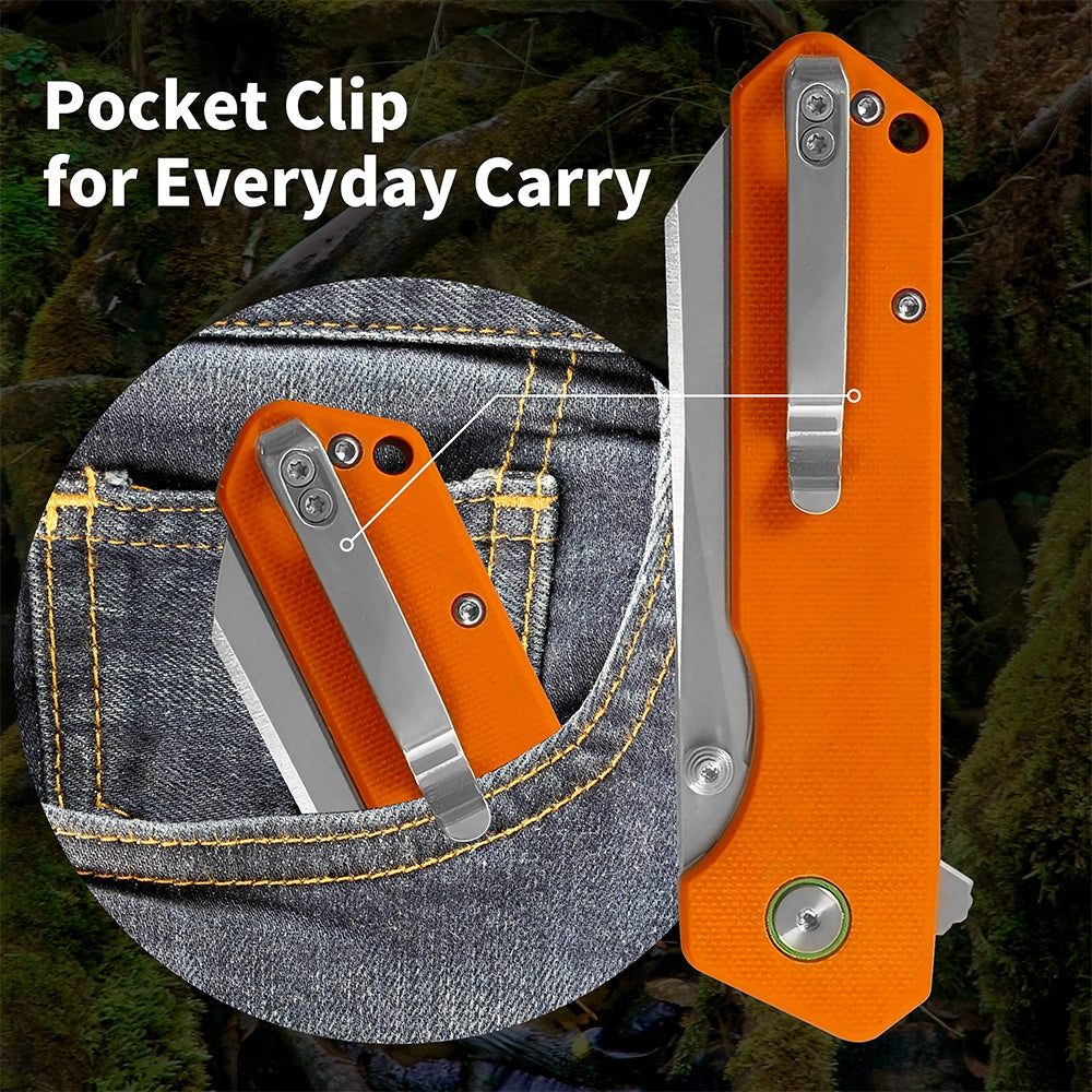 ForestHero 14C28N blade G10 handle camping pocket knife