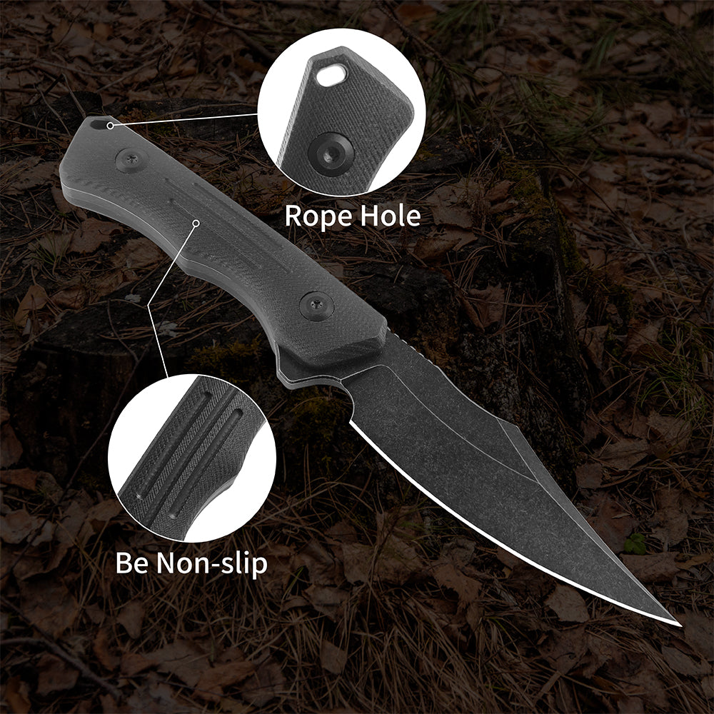 ForestHero D2 blade G10 handle camping hunting knife