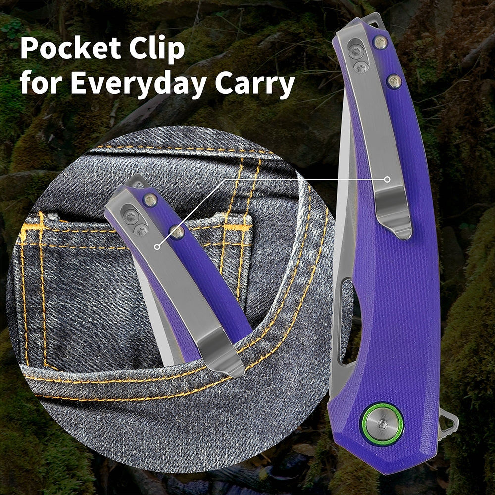 ForestHero 14C28N blade G10 handle camping pocket knife