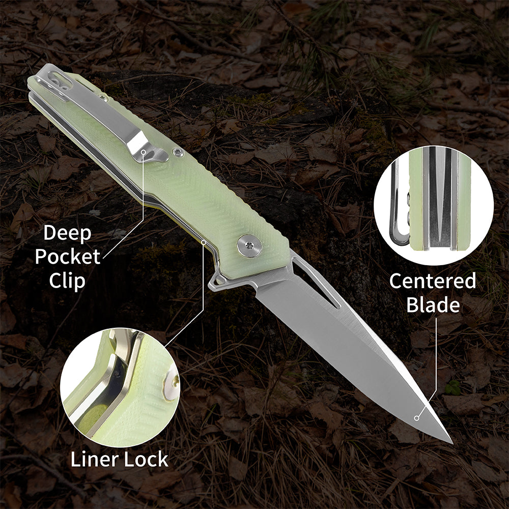 ForestHero D2 blade G10 handle camping pocket knife