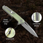 ForestHero D2 blade G10 handle camping pocket knife