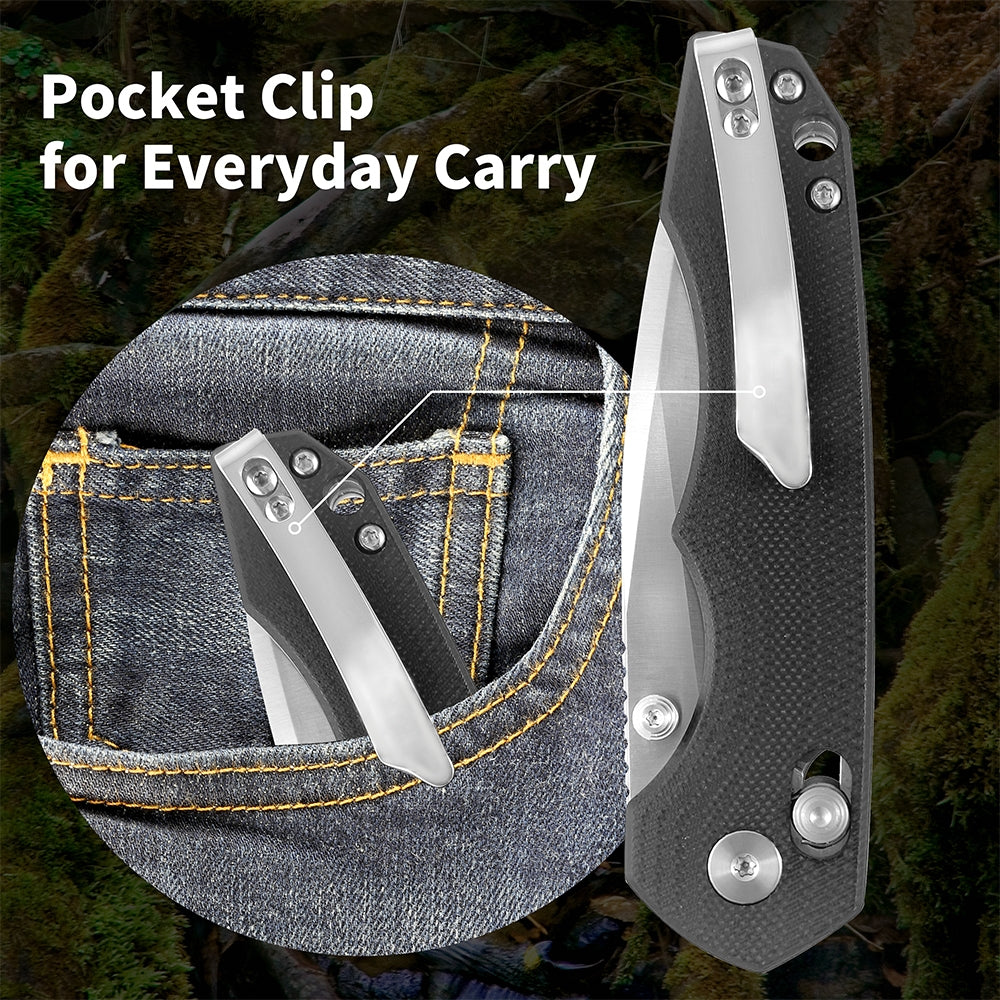ForestHero D2 blade G10 handle camping pocket knife