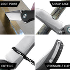 ForestHero D2 blade G10 handle camping pocket knife