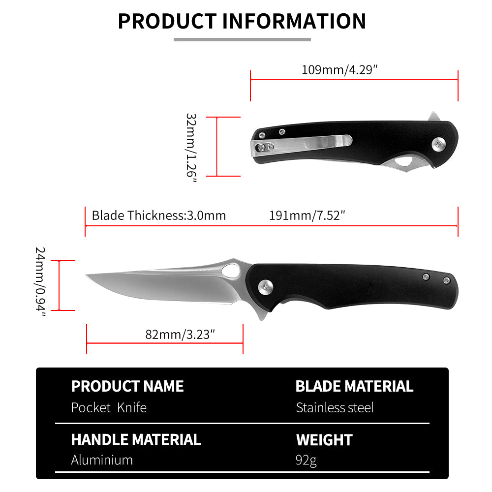 ForestHero D2 blade G10 handle camping pocket knife
