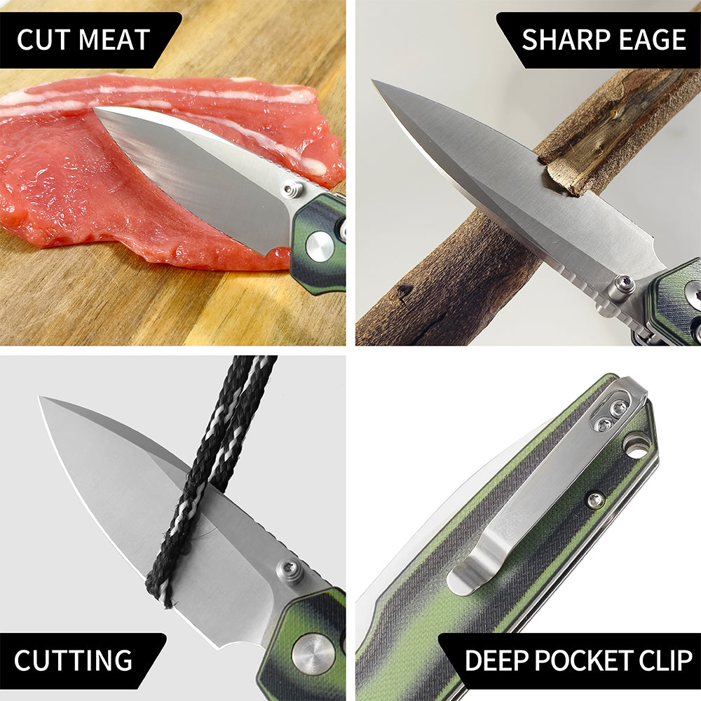 ForestHero D2 blade G10 handle camping pocket knife