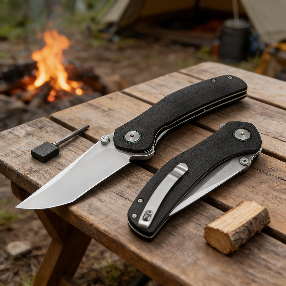 ForestHero D2 blade G10 handle camping pocket knife